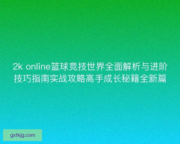 2k online篮球竞技世界全面解析与进阶技巧指南实战攻略高手成长秘籍全新篇