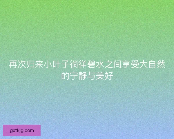 再次归来小叶子徜徉碧水之间享受大自然的宁静与美好