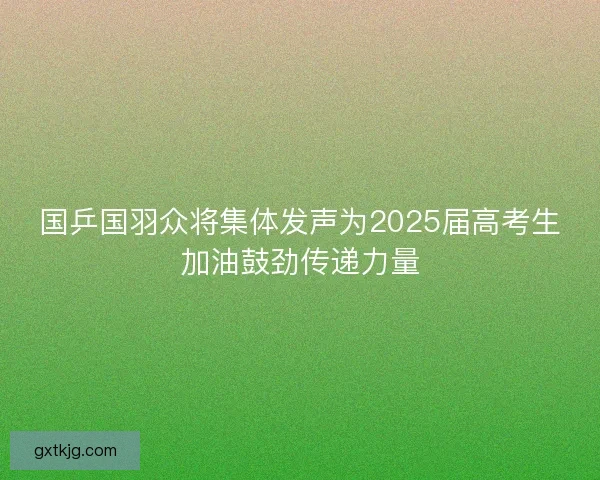 国乒国羽众将集体发声为2025届高考生加油鼓劲传递力量