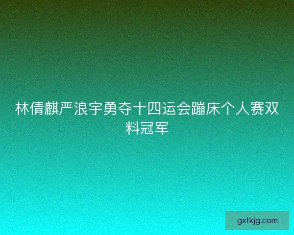 林倩麒严浪宇勇夺十四运会蹦床个人赛双料冠军 林倩麒严浪宇勇夺十四运会蹦床个人赛双料冠军