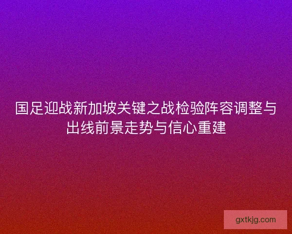 国足迎战新加坡关键之战检验阵容调整与出线前景走势与信心重建 国足迎战新加坡关键之战检验阵容调整与出线前景走势与信心重建